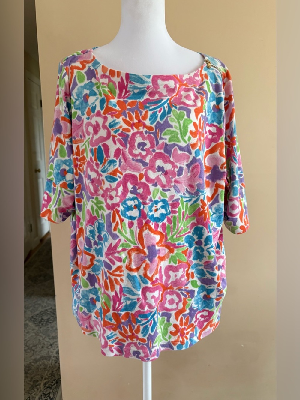 Ralph Lauren Multicolor Floral Short Sleeve Top